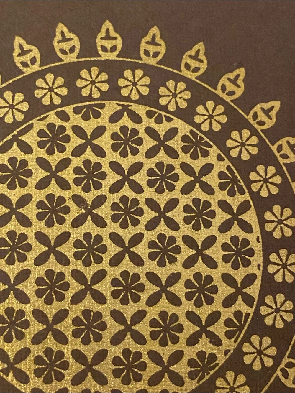 Embossed brown faux leather journal